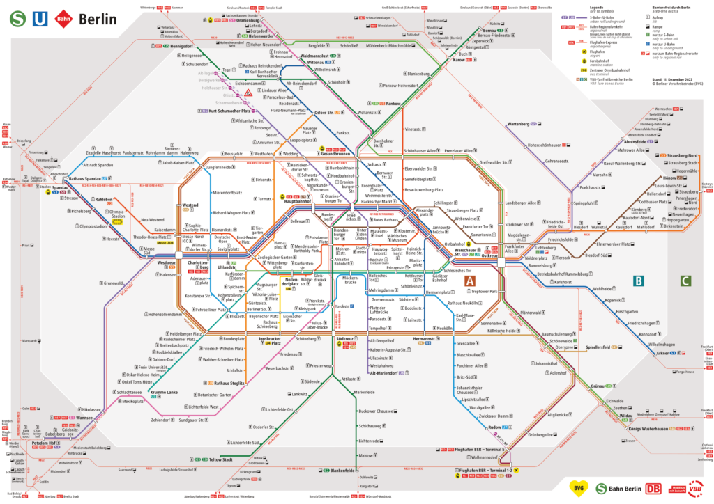 mapa rozkładu jazdy w Berlinie
